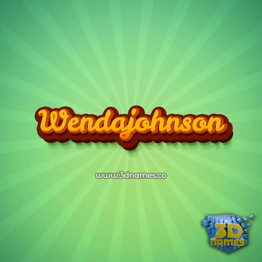 wendajohnson in Green Rays style - 3D name wallpaper