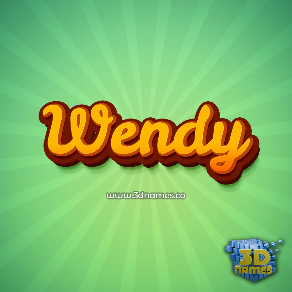 wendy in Green Rays style - 3D name wallpaper