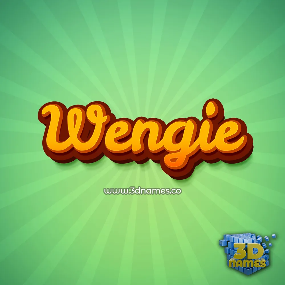 wengie in Green Rays style - 3D name wallpaper