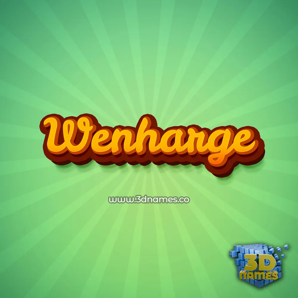 wenharge in Green Rays style - 3D name wallpaper