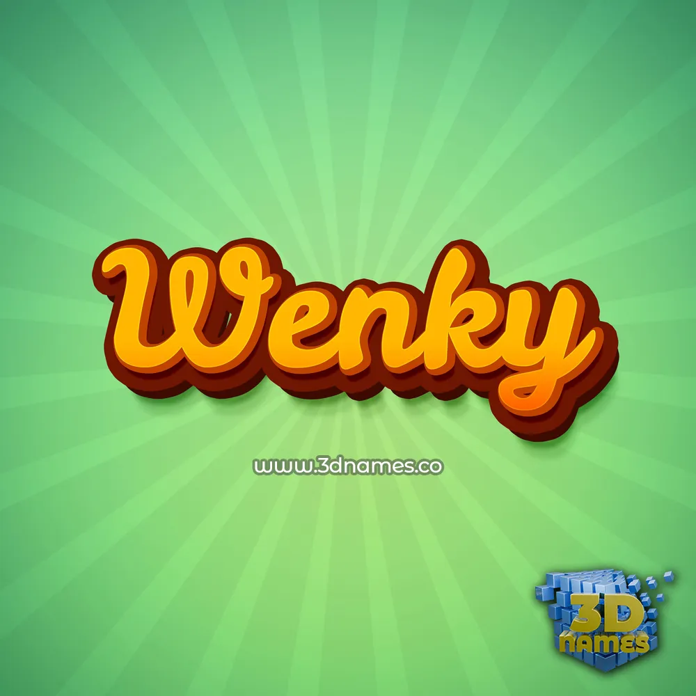 wenky in Green Rays style - 3D name wallpaper