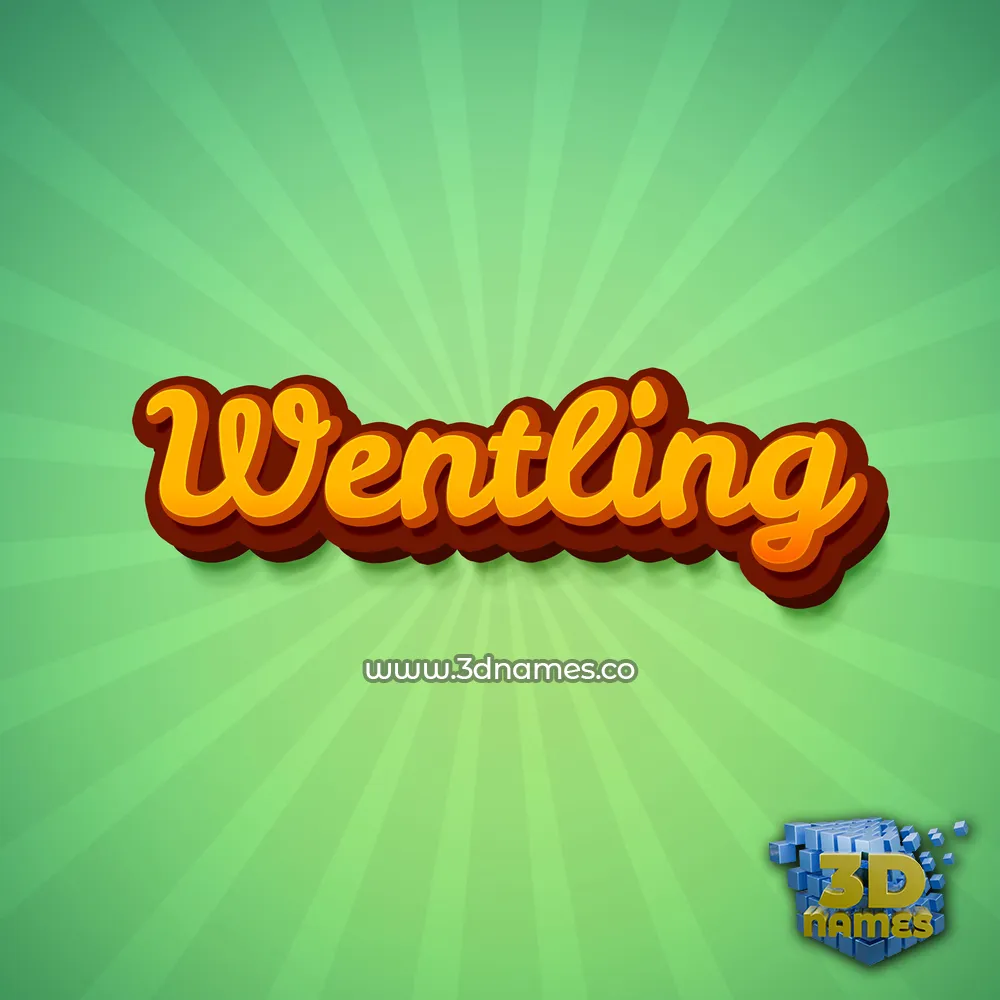 wentling in Green Rays style - 3D name wallpaper