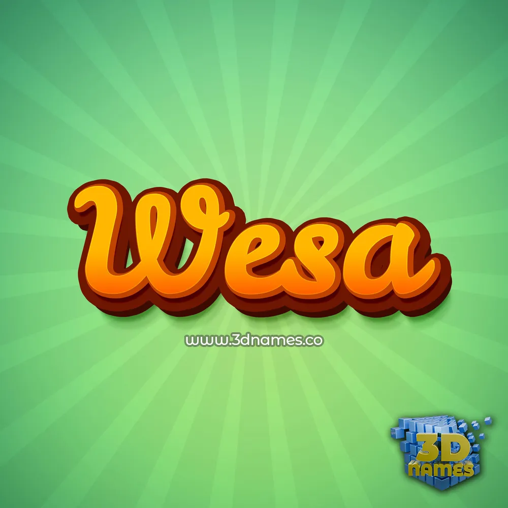 wesa in Green Rays style - 3D name wallpaper