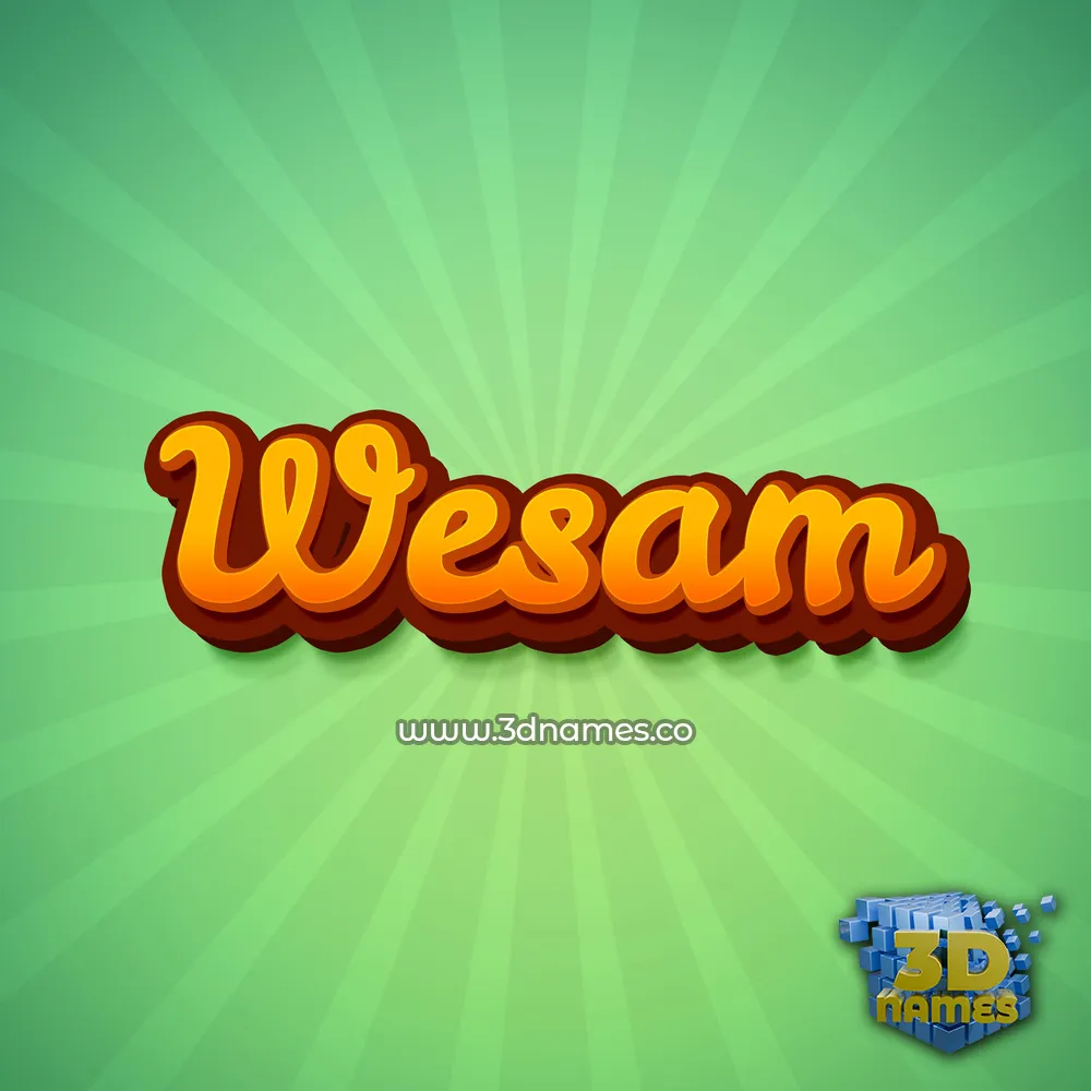 wesam in Green Rays style - 3D name wallpaper
