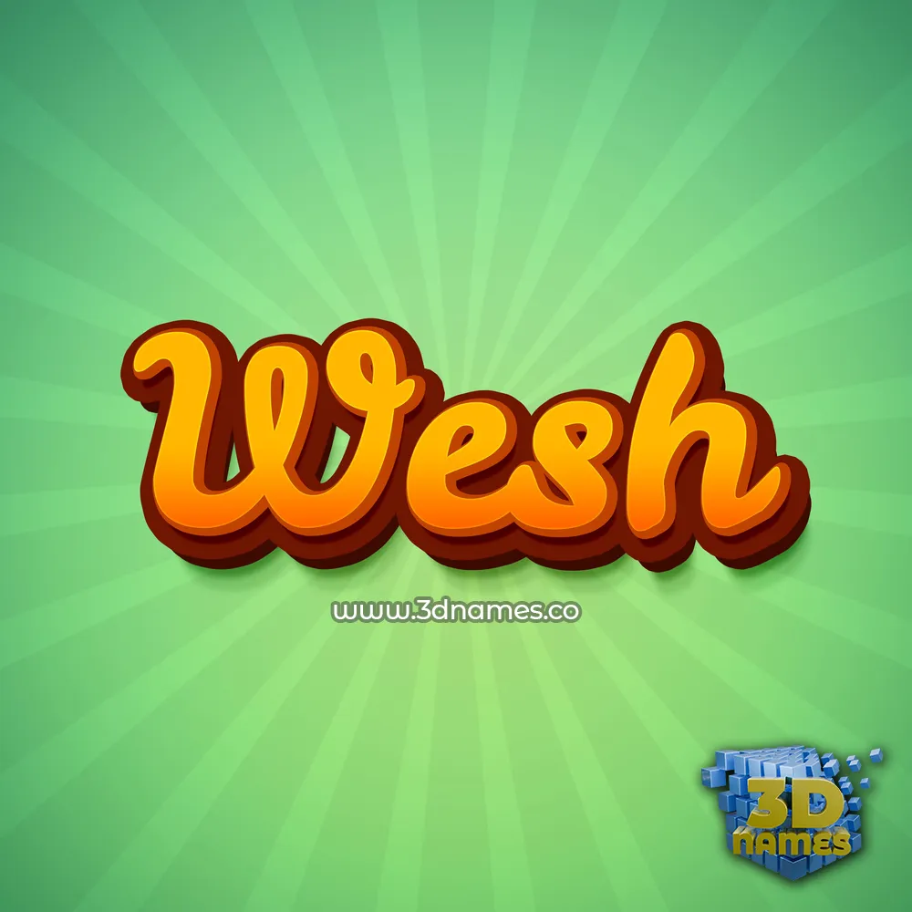 wesh in Green Rays style - 3D name wallpaper