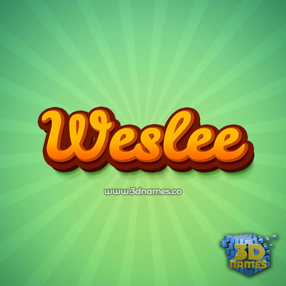 weslee in Green Rays style - 3D name wallpaper