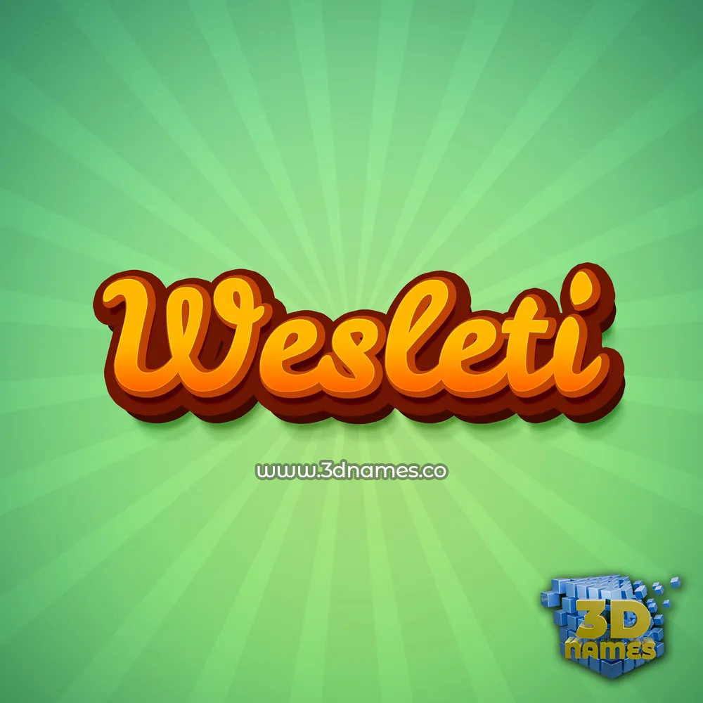 wesleti in Green Rays style - 3D name wallpaper