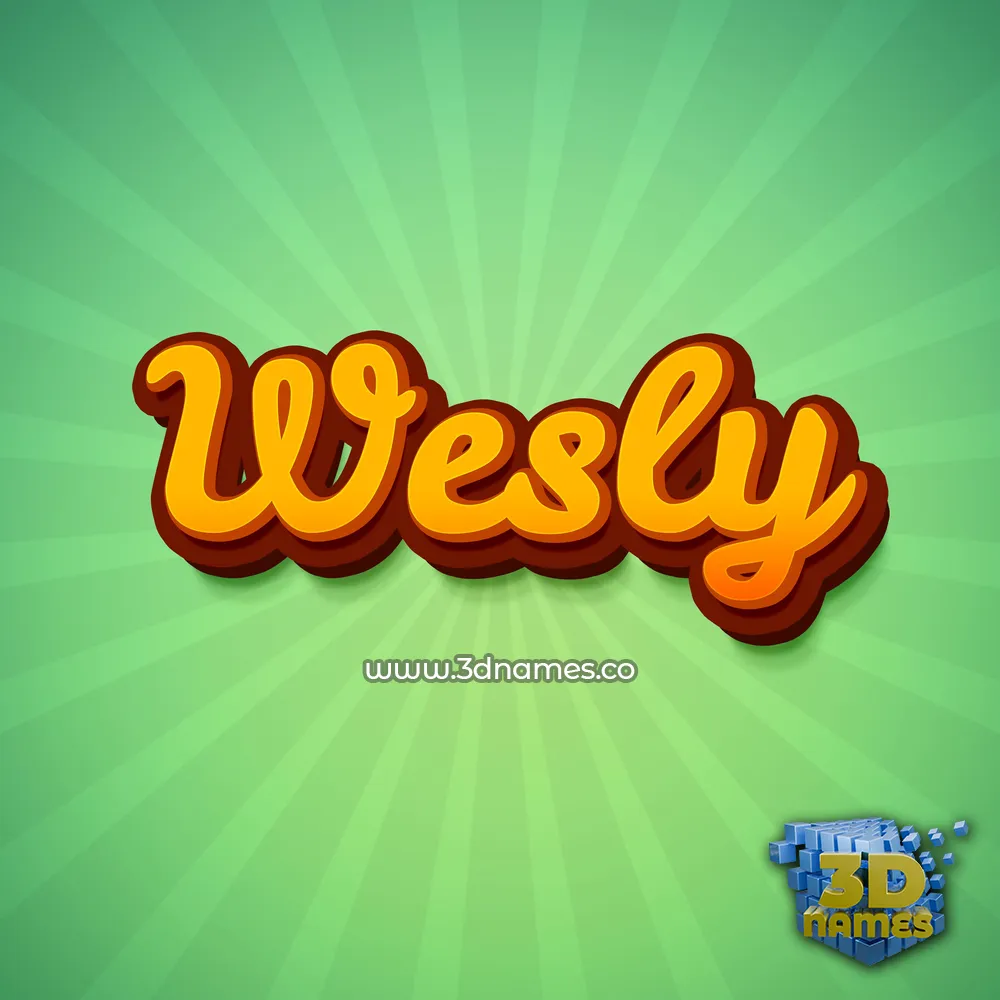 wesly in Green Rays style - 3D name wallpaper