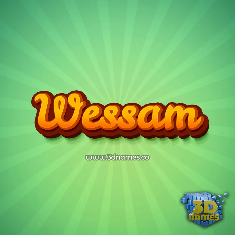 wessam in Green Rays style - 3D name wallpaper