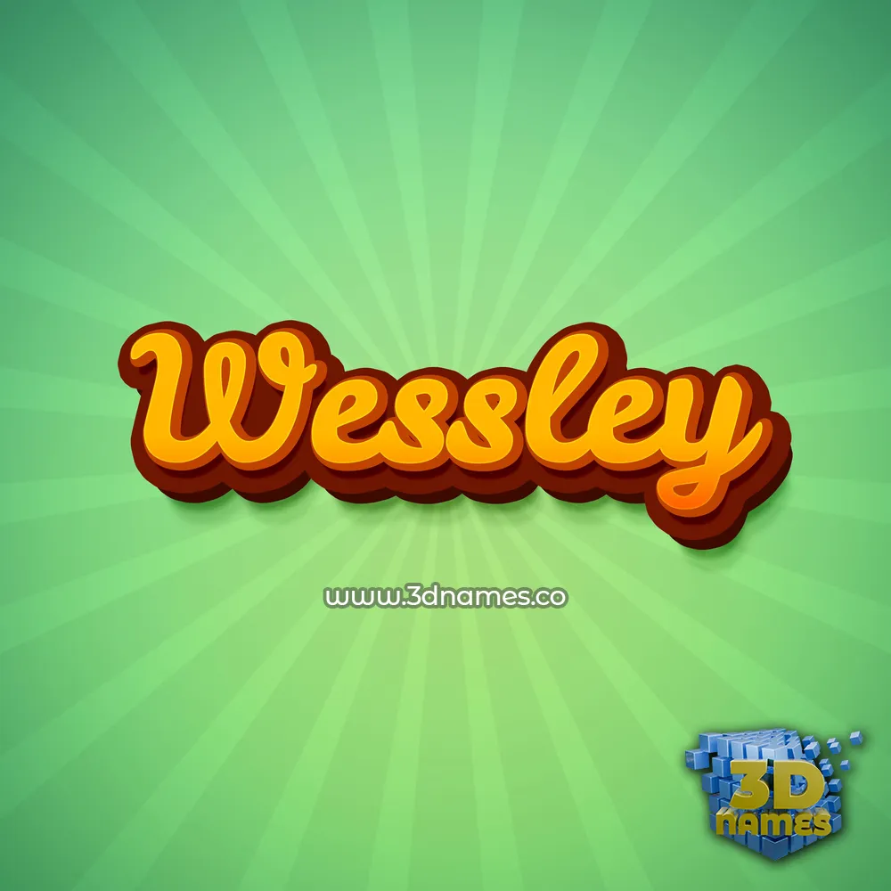 wessley in Green Rays style - 3D name wallpaper