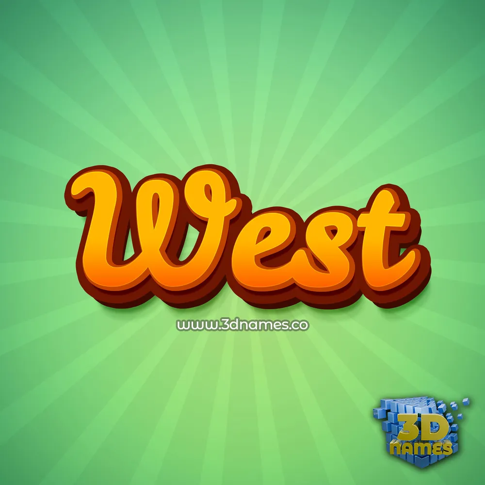 west in Green Rays style - 3D name wallpaper