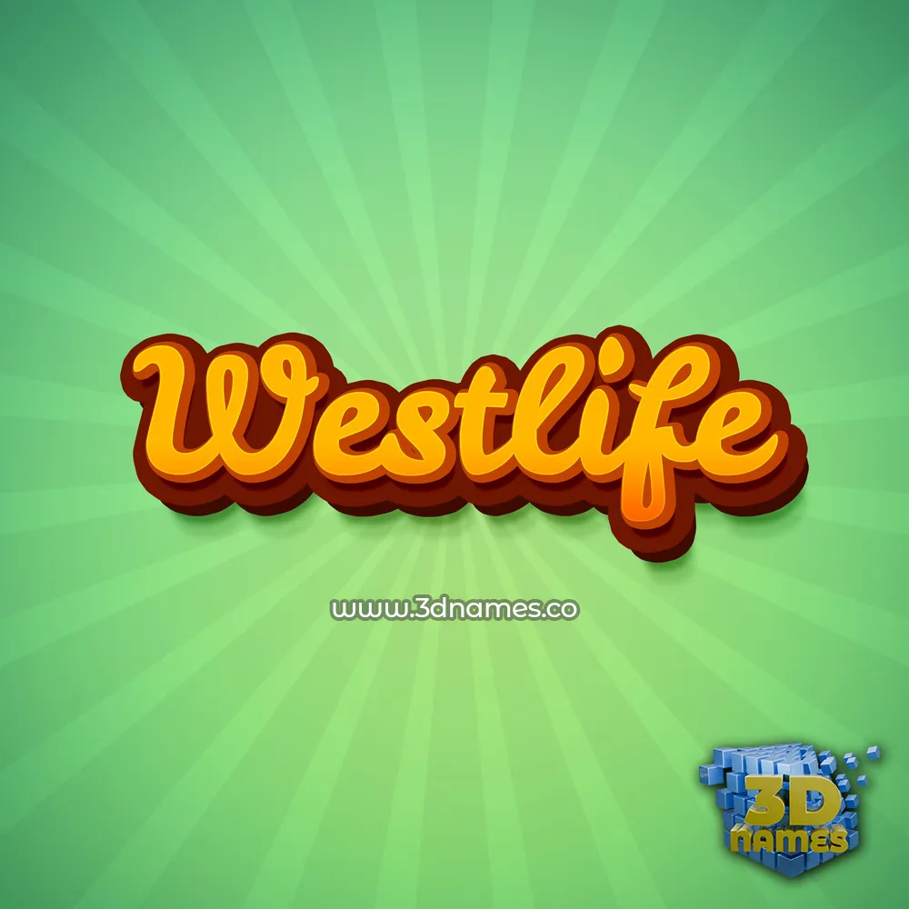 westlife in Green Rays style - 3D name wallpaper