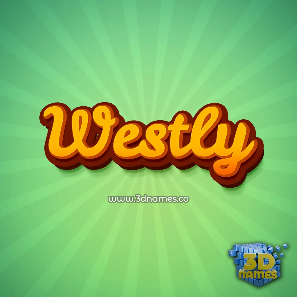 westly in Green Rays style - 3D name wallpaper