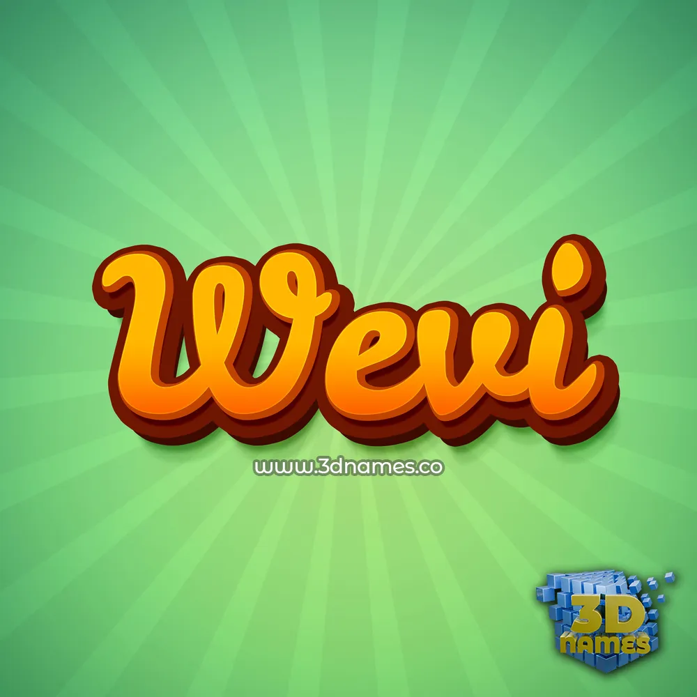 wevi in Green Rays style - 3D name wallpaper