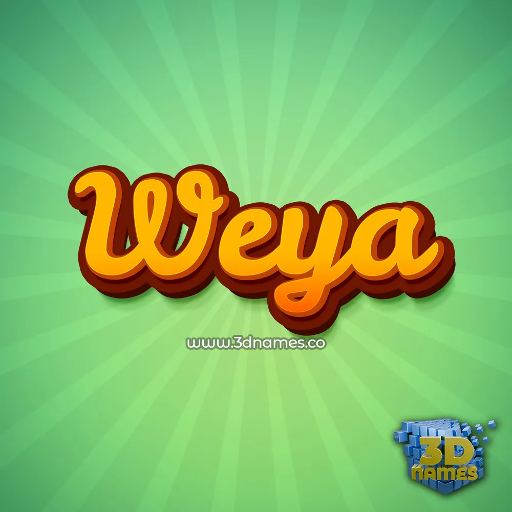 weya in Green Rays style - 3D name wallpaper