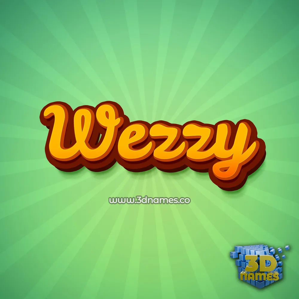 wezzy in Green Rays style - 3D name wallpaper