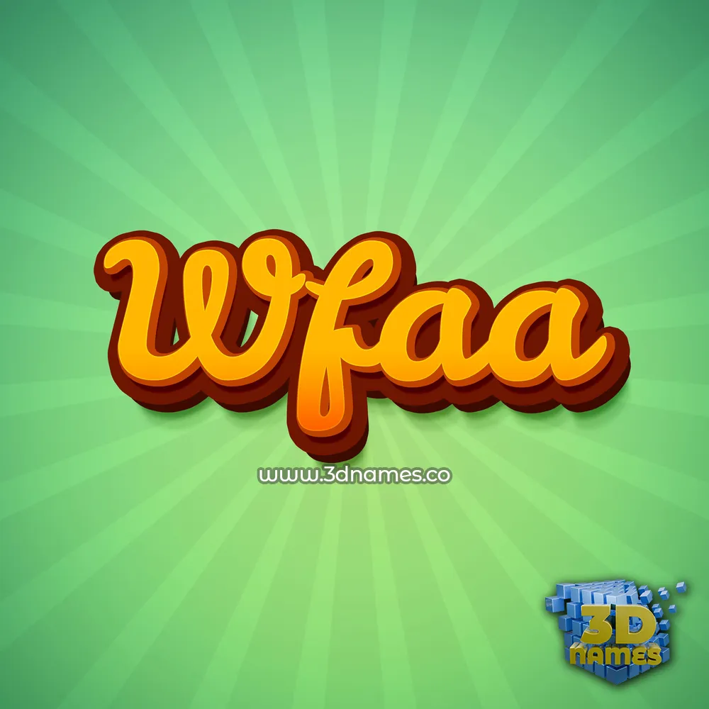 wfaa in Green Rays style - 3D name wallpaper