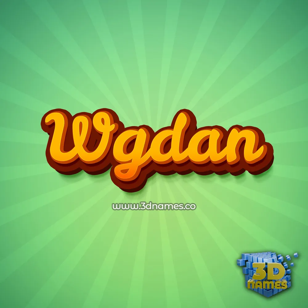 wgdan in Green Rays style - 3D name wallpaper