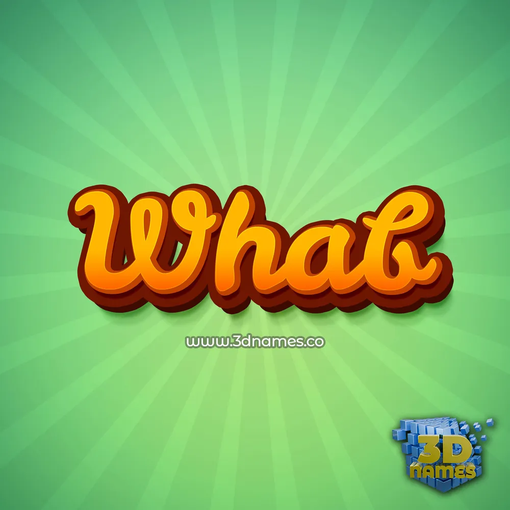 whab in Green Rays style - 3D name wallpaper