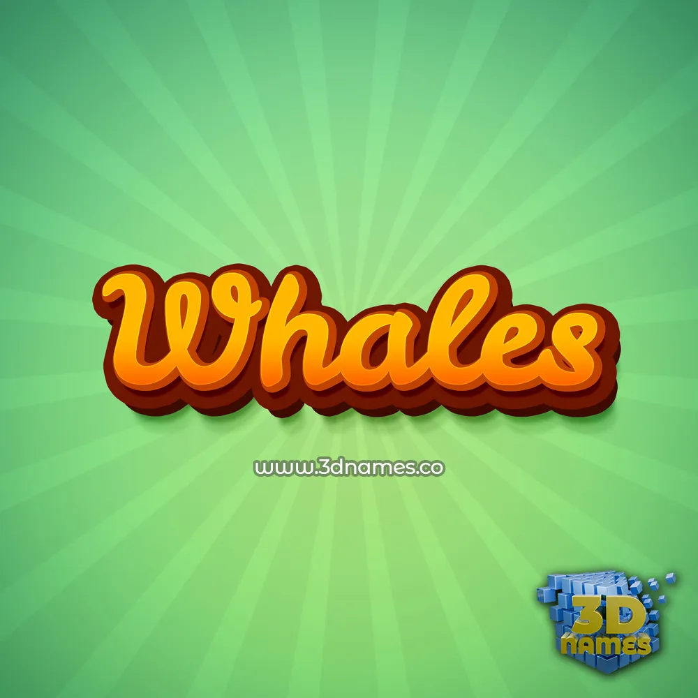 whales in Green Rays style - 3D name wallpaper