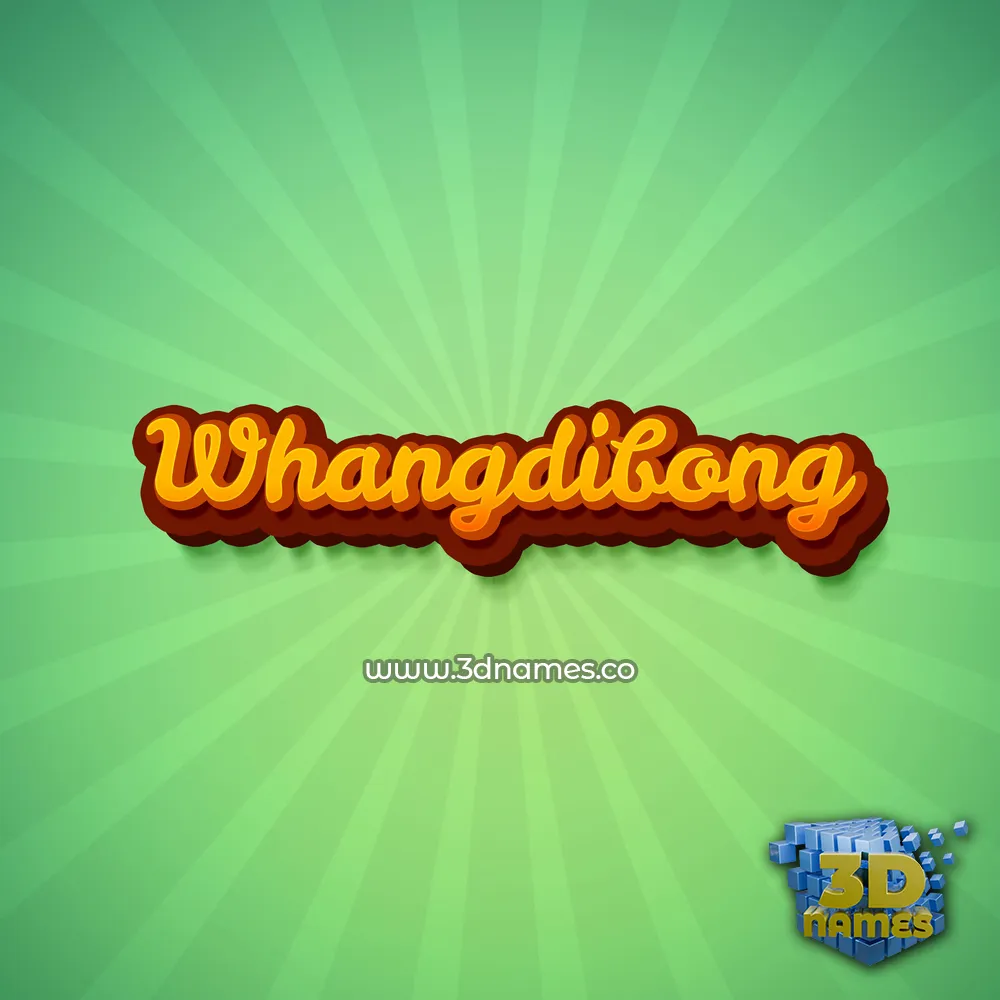 whangdibong in Green Rays style - 3D name wallpaper
