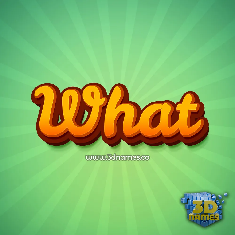what in Green Rays style - 3D name wallpaper
