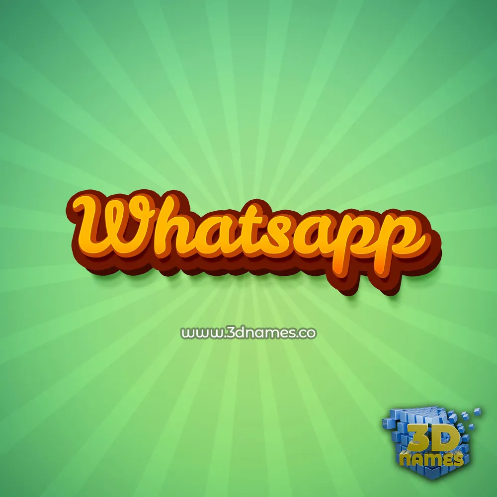 whatsapp in Green Rays style - 3D name wallpaper