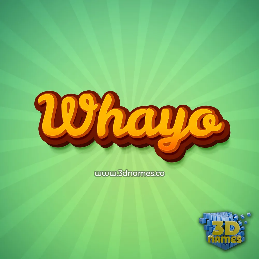 whayo in Green Rays style - 3D name wallpaper