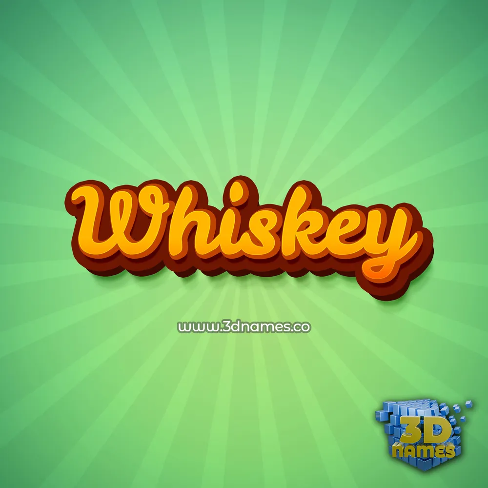 whiskey in Green Rays style - 3D name wallpaper