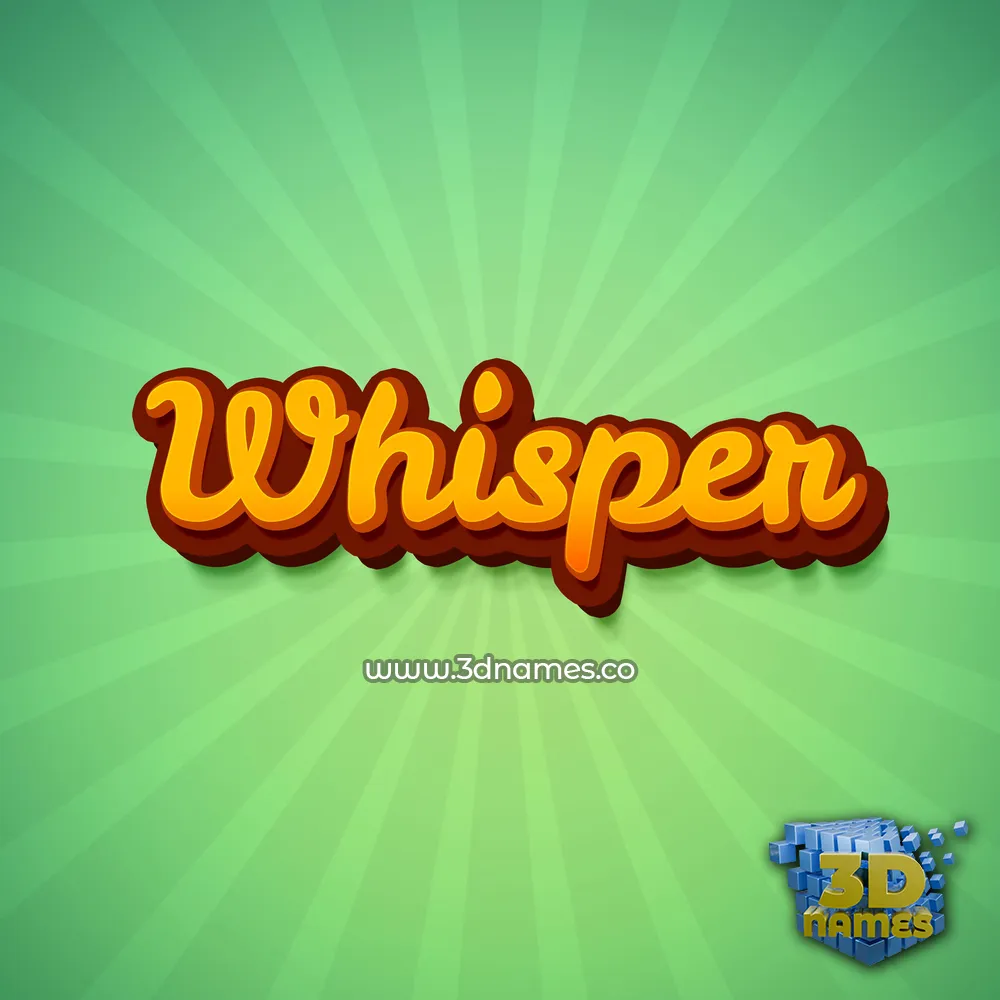whisper in Green Rays style - 3D name wallpaper