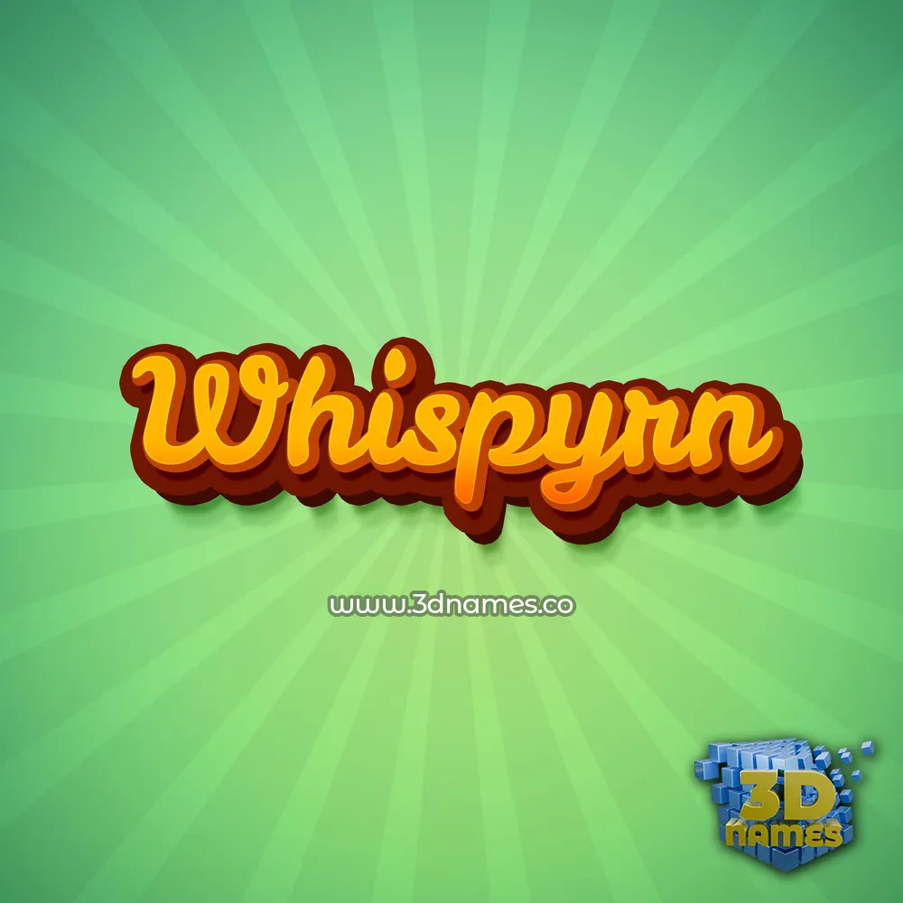 whispyrn in Green Rays style - 3D name wallpaper