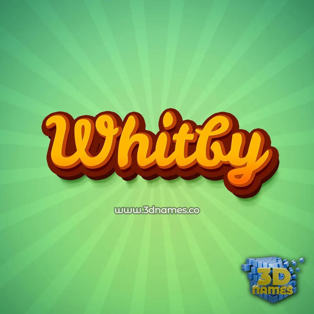whitby in Green Rays style - 3D name wallpaper