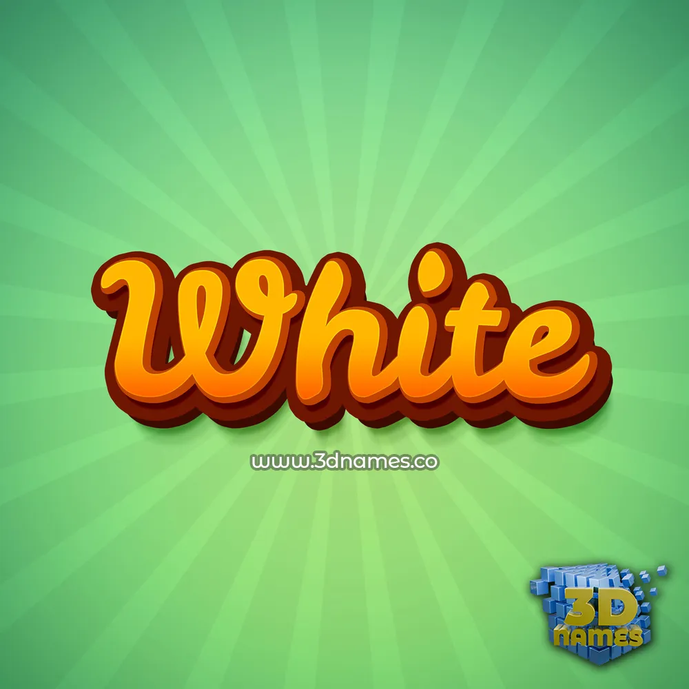 white in Green Rays style - 3D name wallpaper