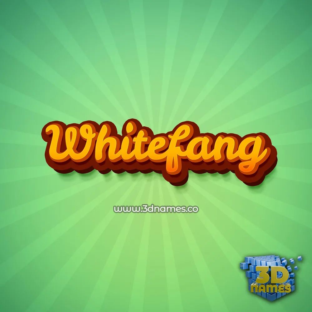 whitefang in Green Rays style - 3D name wallpaper