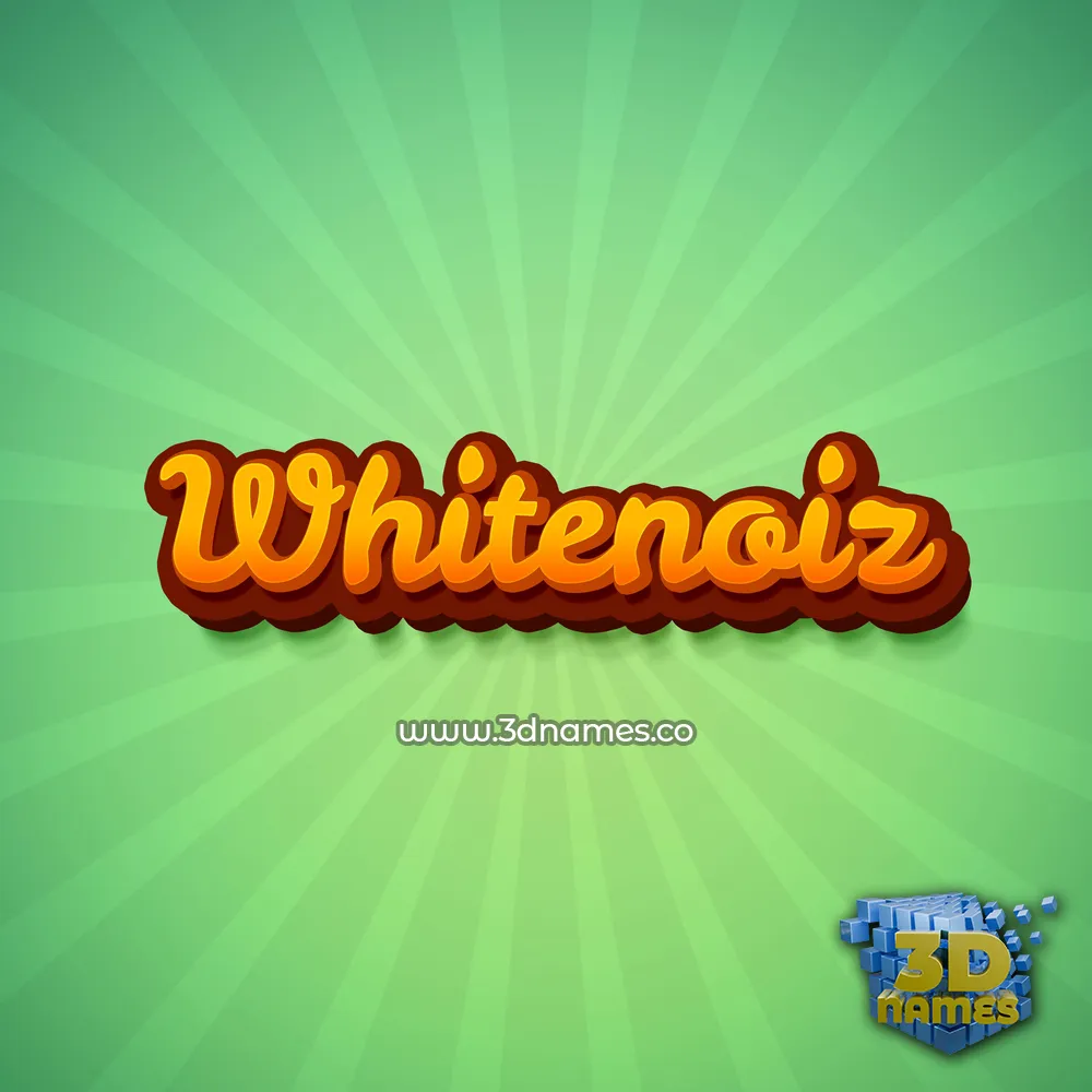 whitenoiz in Green Rays style - 3D name wallpaper