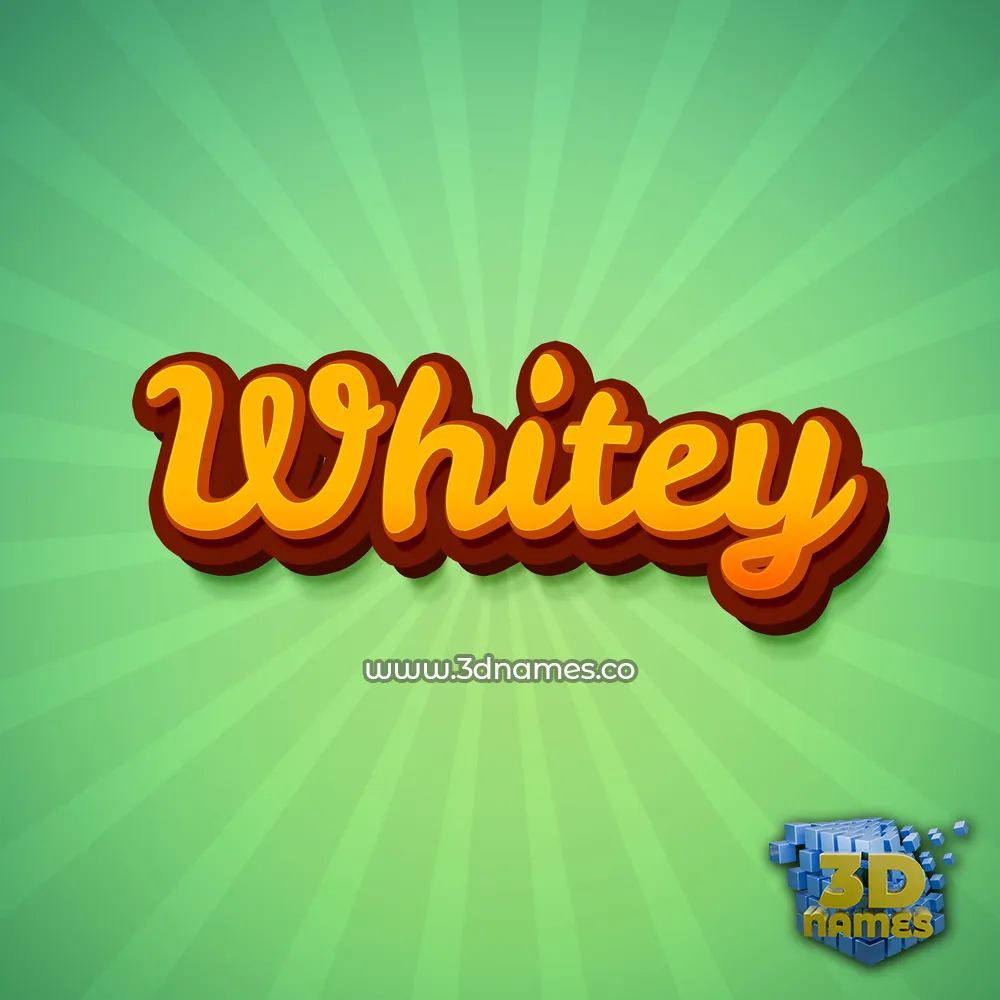 whitey in Green Rays style - 3D name wallpaper