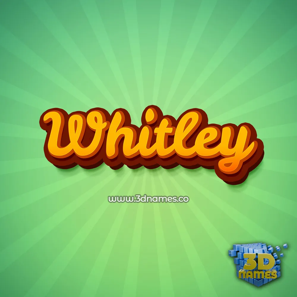whitley in Green Rays style - 3D name wallpaper