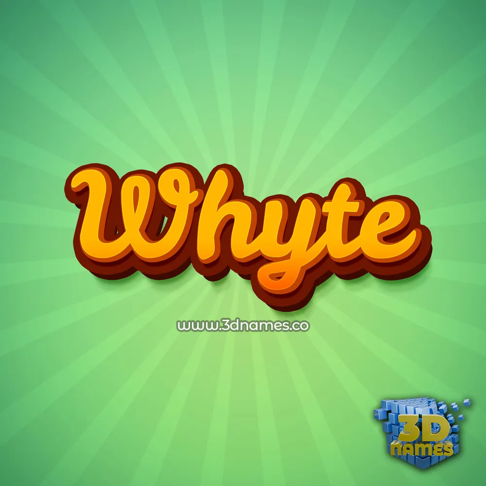 whyte in Green Rays style - 3D name wallpaper