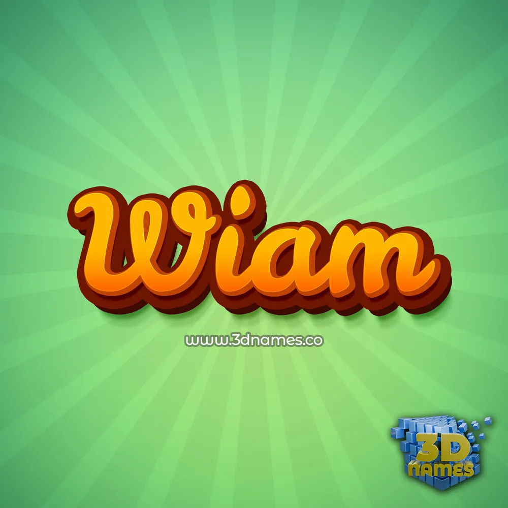 wiam in Green Rays style - 3D name wallpaper