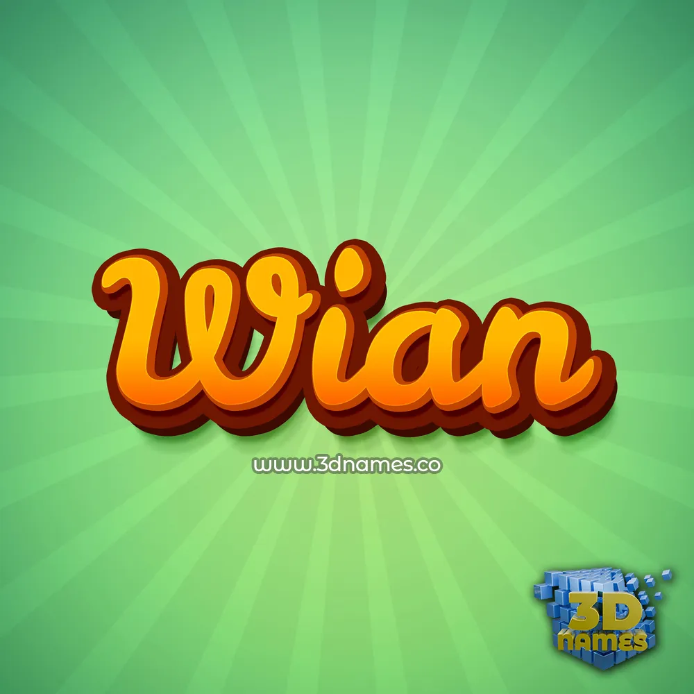 wian in Green Rays style - 3D name wallpaper
