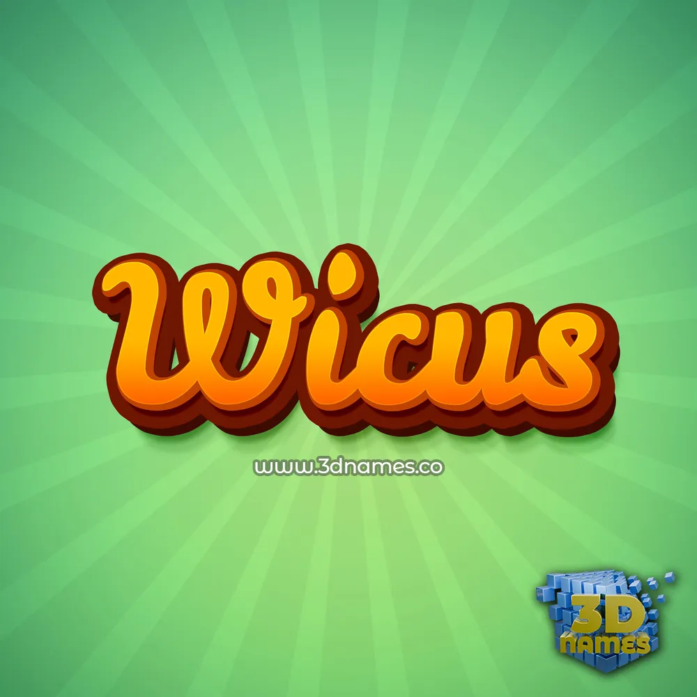 wicus in Green Rays style - 3D name wallpaper