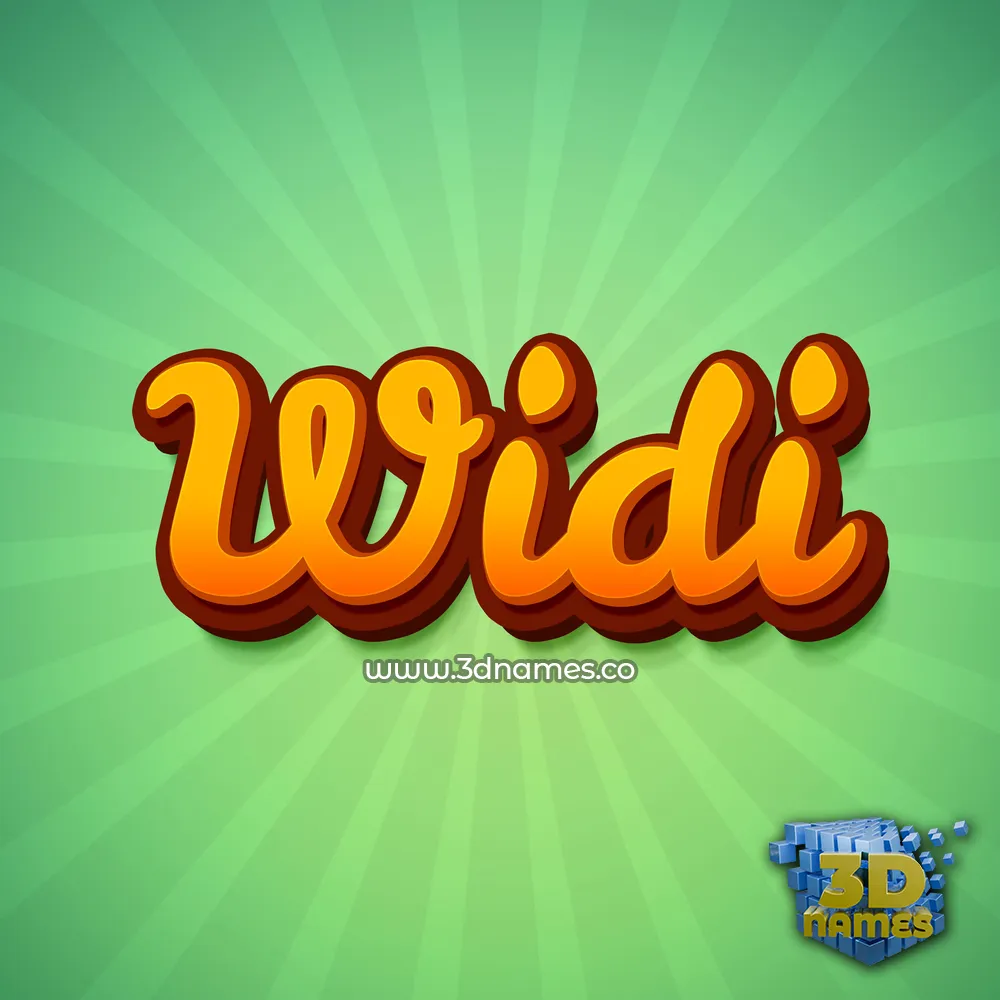 widi in Green Rays style - 3D name wallpaper