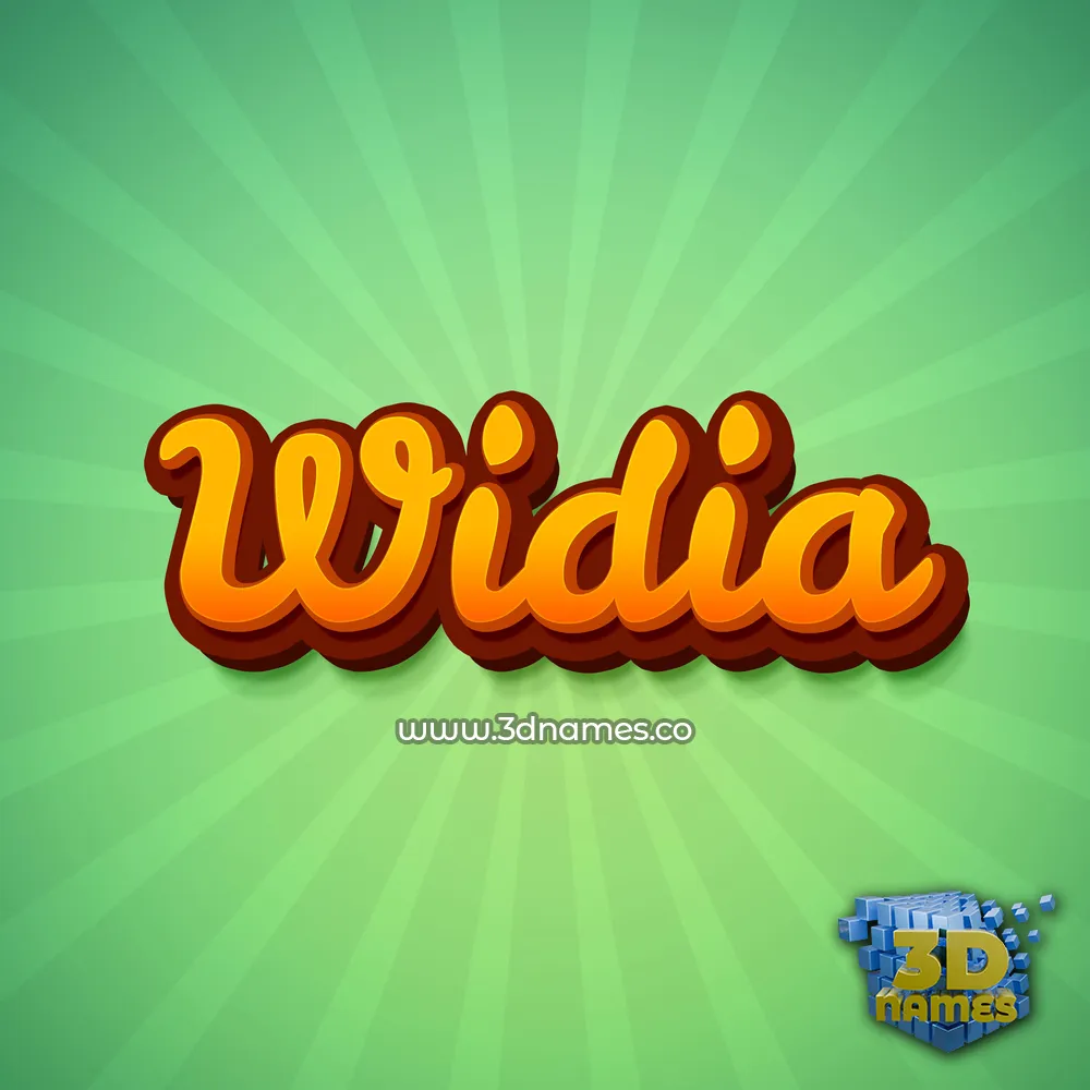 widia in Green Rays style - 3D name wallpaper