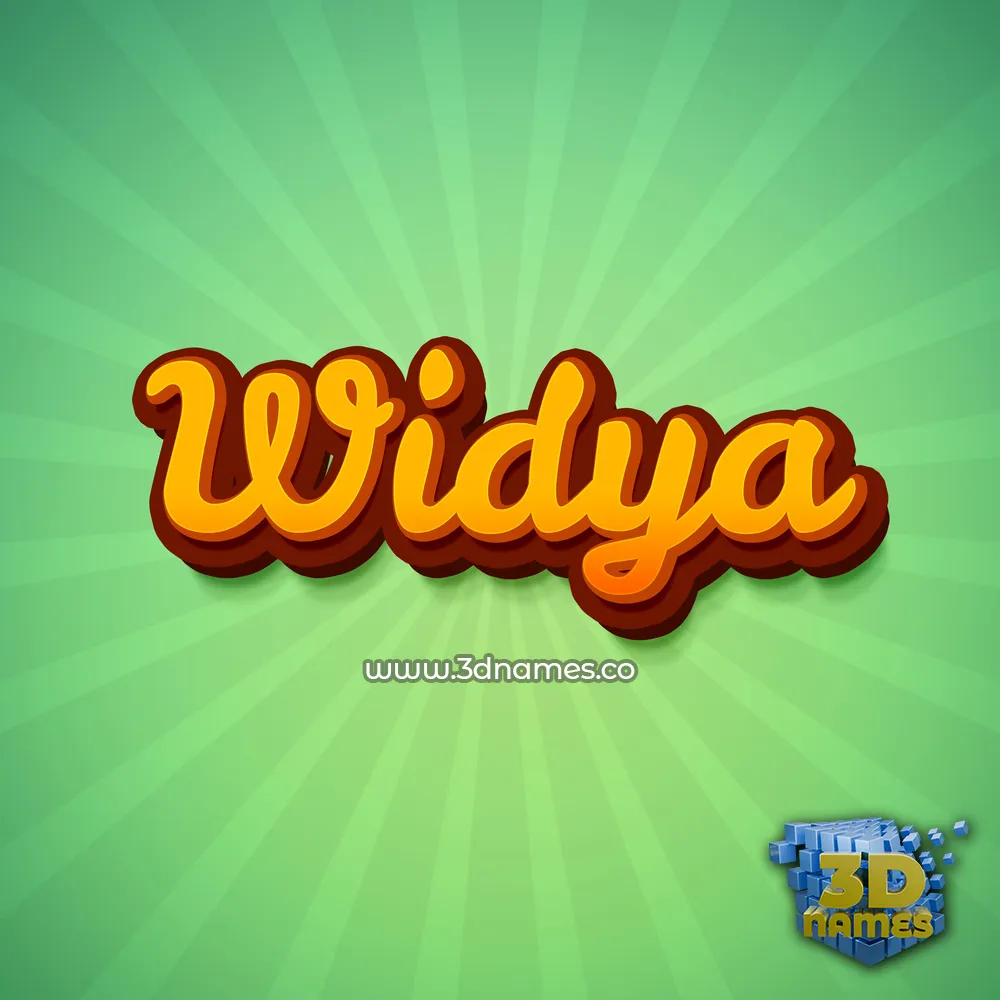 widya in Green Rays style - 3D name wallpaper