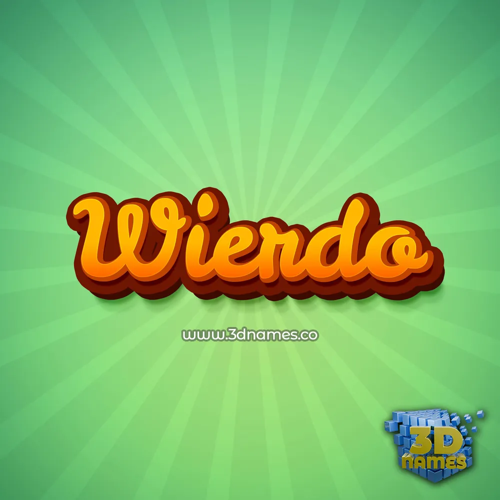 wierdo in Green Rays style - 3D name wallpaper