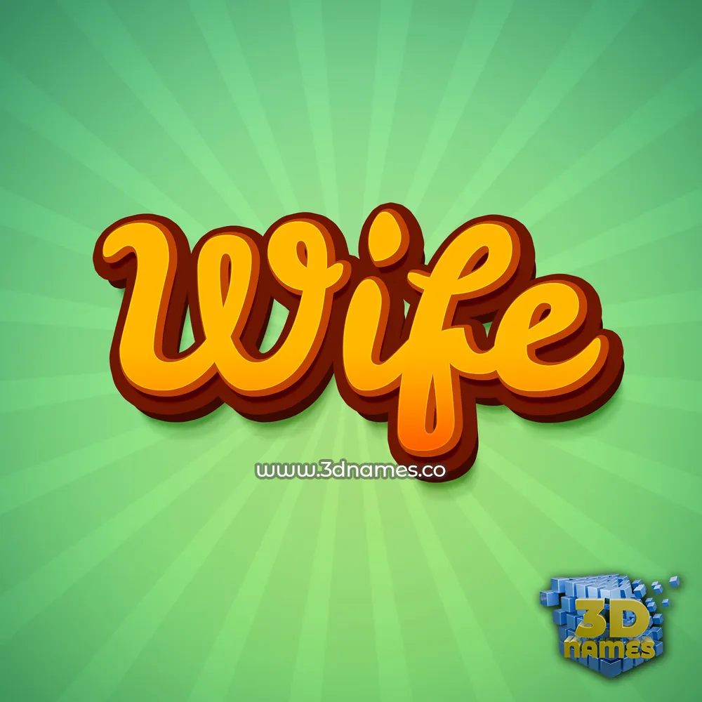 wife in Green Rays style - 3D name wallpaper