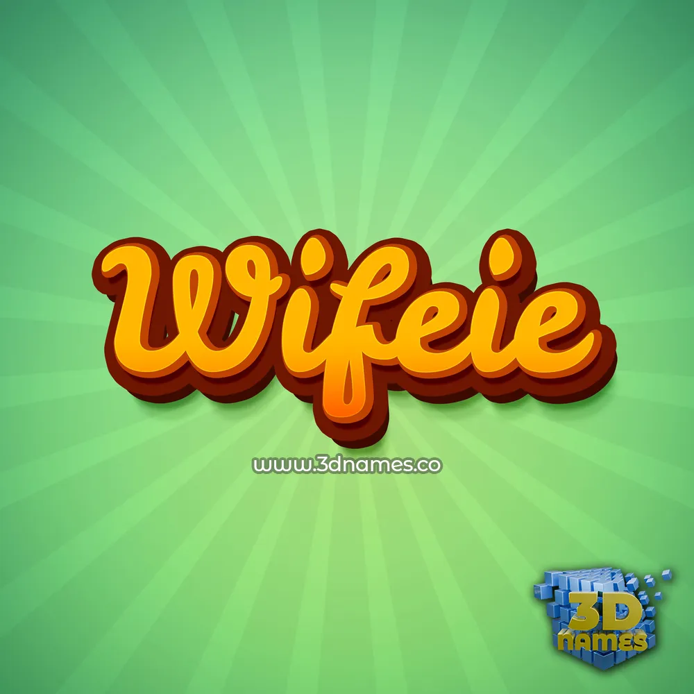 wifeie in Green Rays style - 3D name wallpaper