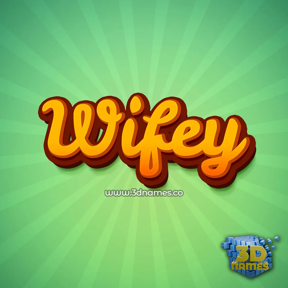 wifey in Green Rays style - 3D name wallpaper