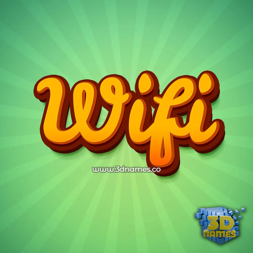wifi in Green Rays style - 3D name wallpaper