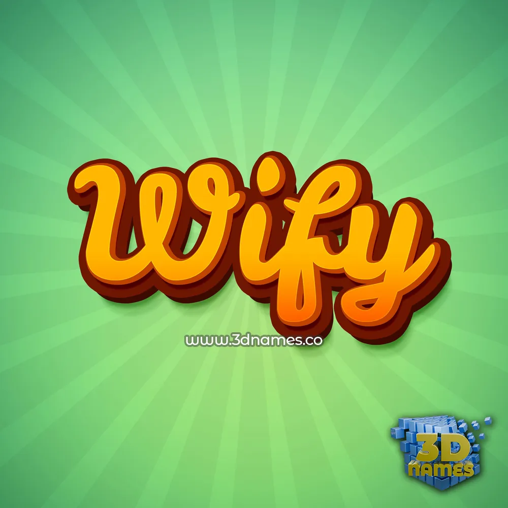 wify in Green Rays style - 3D name wallpaper